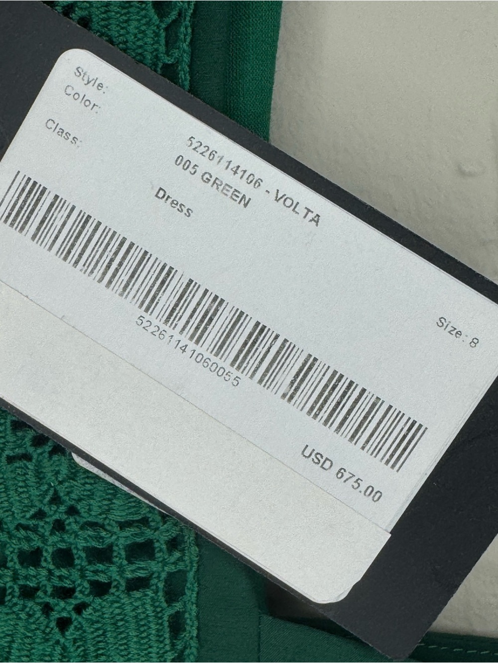NWT MAX MARA “Volta” Green Cotton Poplin Maxi Dress with Crochet Bodice - Picture 7 of 16